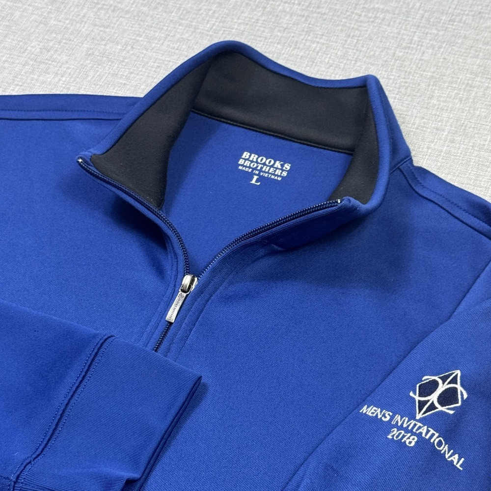 Brooks Brothers Performance Golf 1/4‎ Zip Sweatshirt Mens Large Blue Pullover